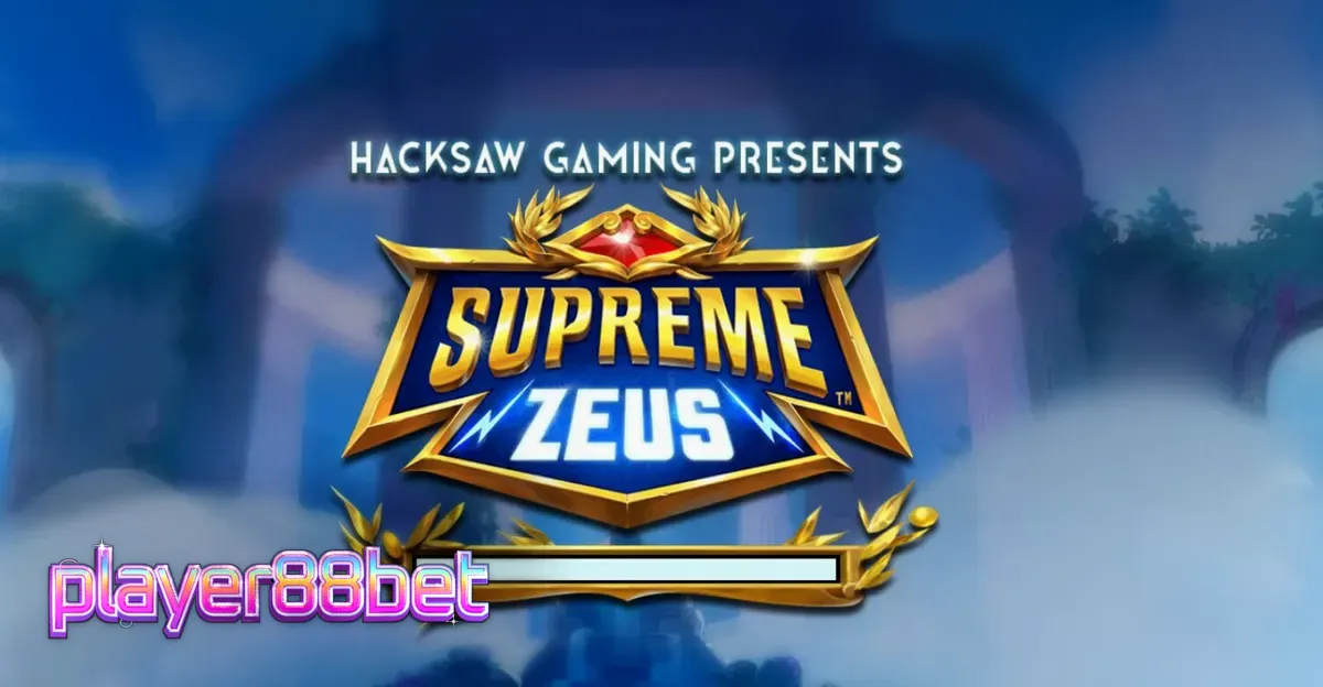 Tampilan visual slot Supreme Zeus dengan tema mitologi Yunani dan petir.
